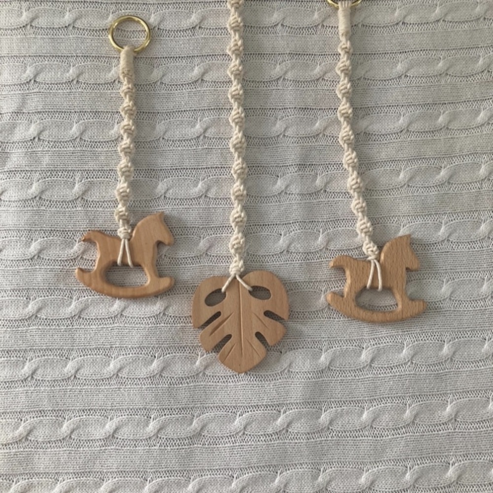 Wooden Rocking Horse and Leaf Kids Accessories